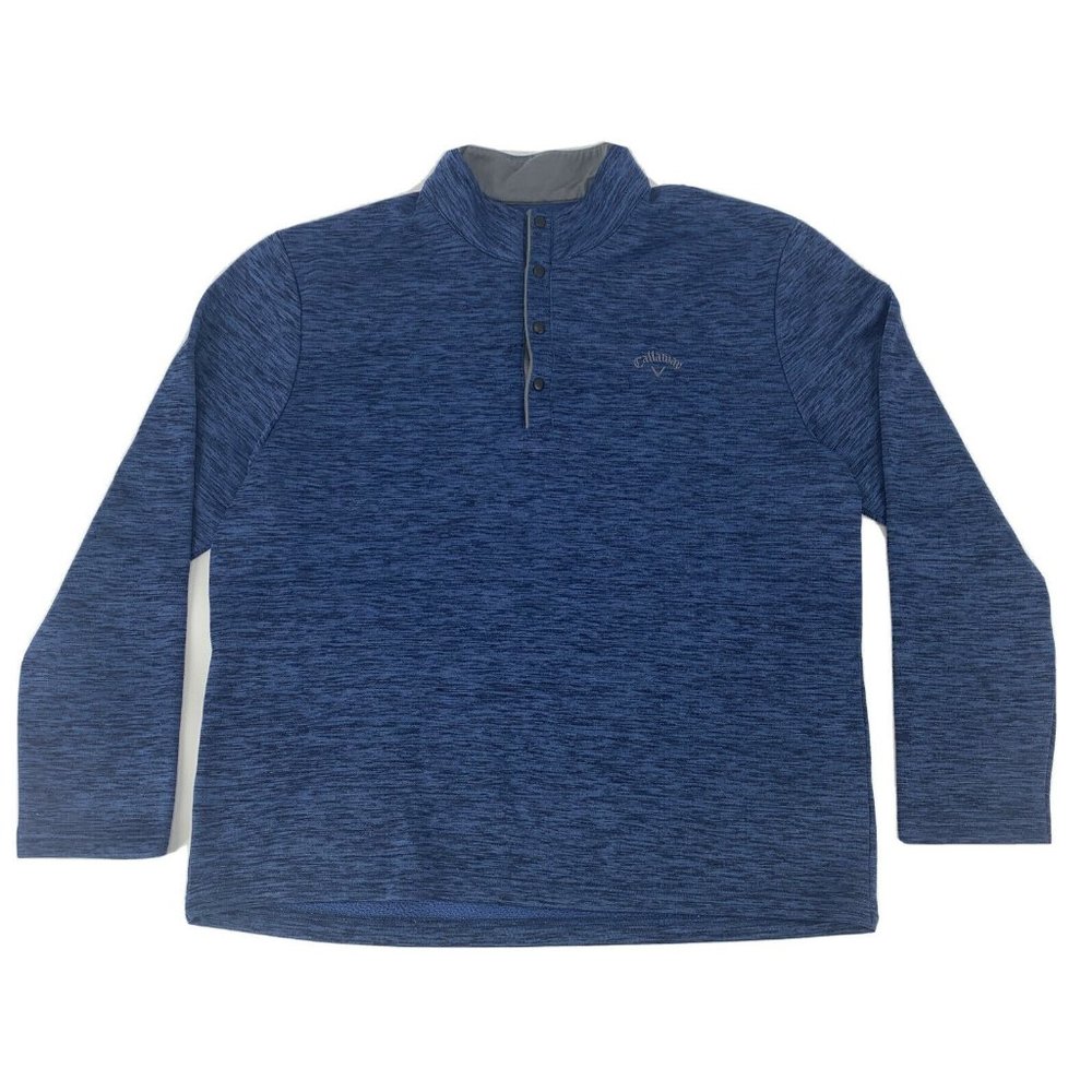 Men's Callaway Long Sleeve Quarter Snap Button Pullover Jacket Blue‎ XXL Golf